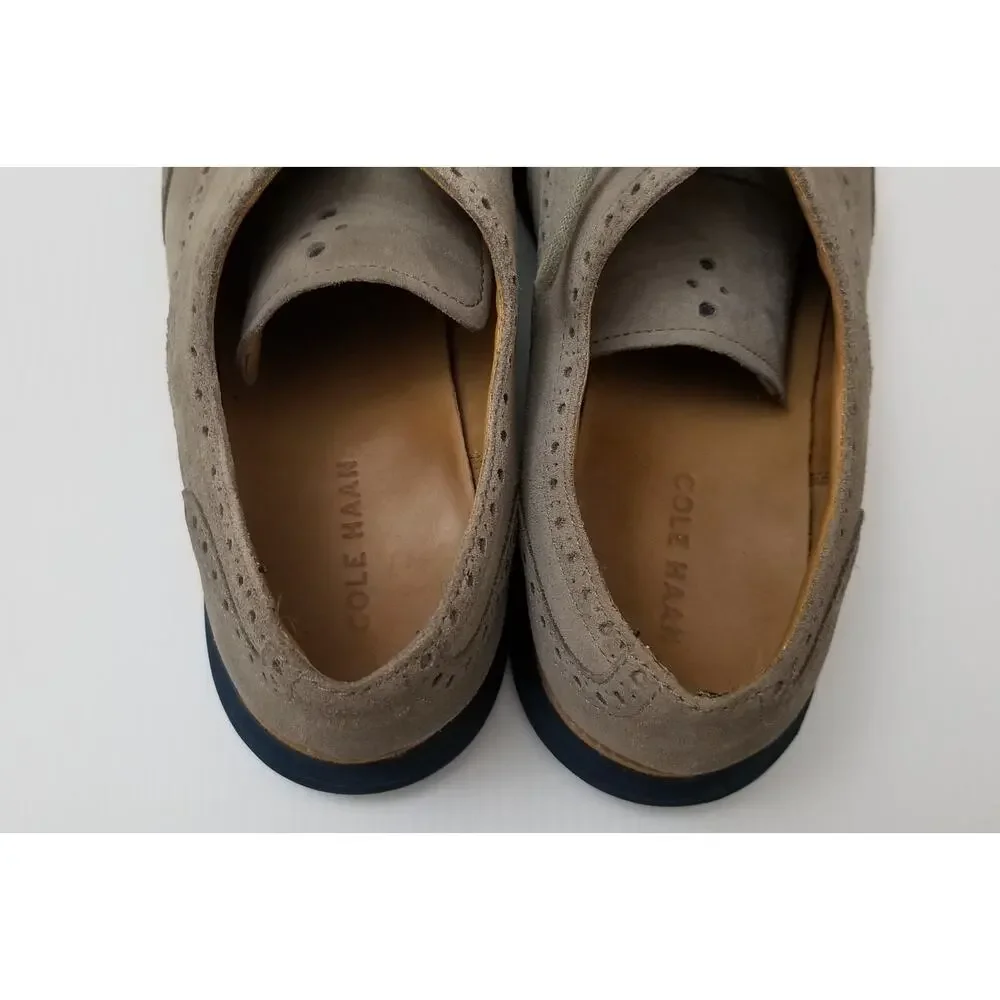 Cole Haan Lunargrand Wingtip Oxford Shoes US Men's Size 12 M C13199 Gray & Blue
